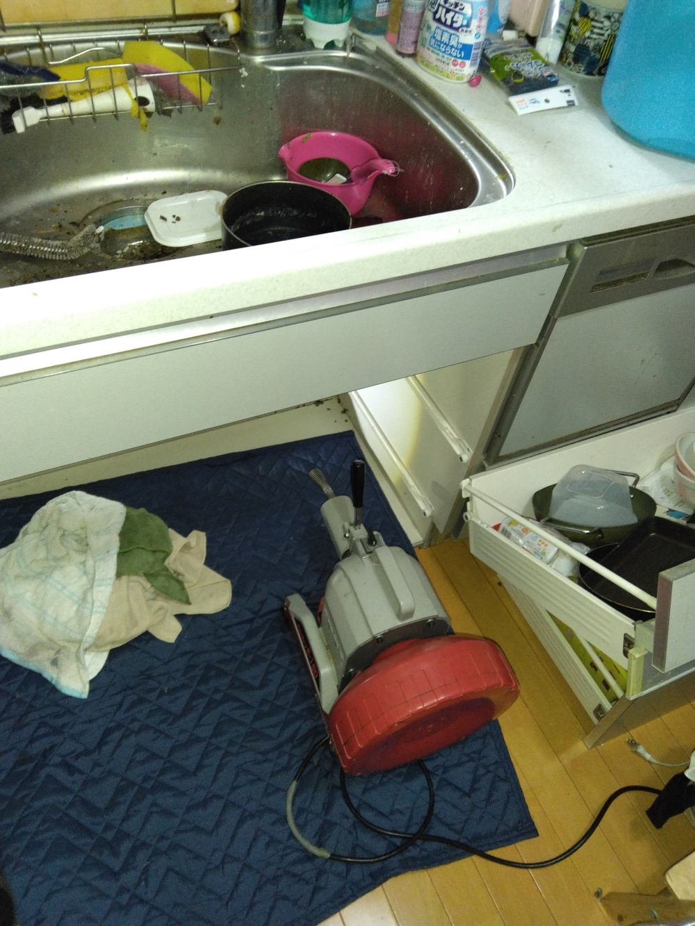 門真市キッチン排水つまり